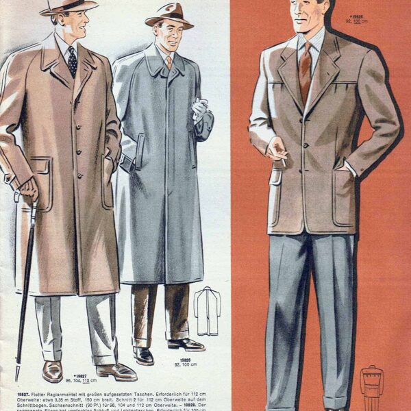 Vintage menswear sewing patterns 1950s