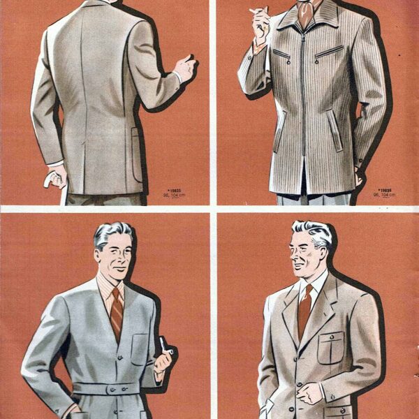 Vintage menswear sewing patterns 1950s