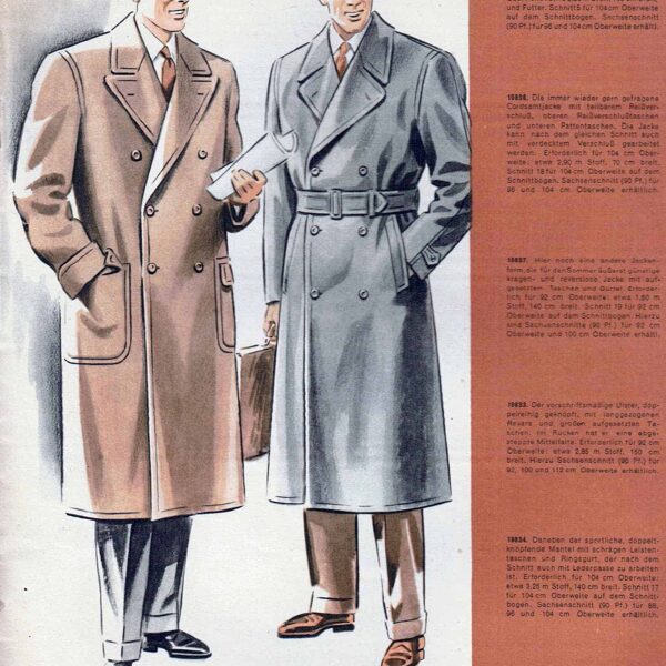 Vintage menswear sewing patterns 1950s