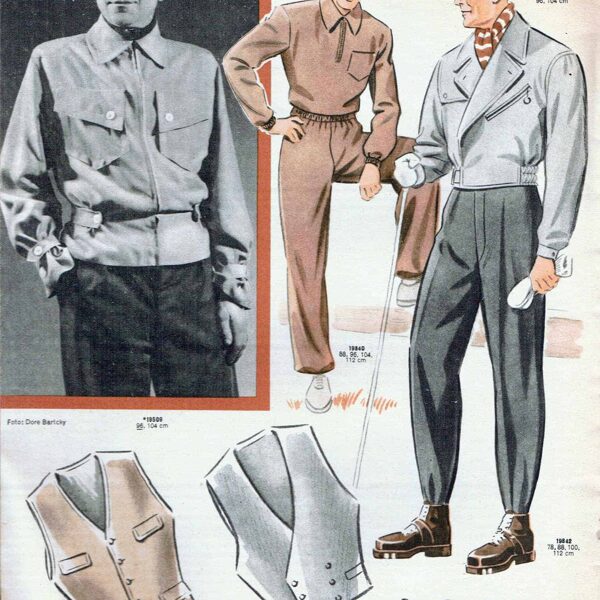 Vintage menswear sewing patterns 1950s