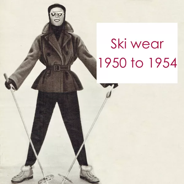 Vintage ski wear designs 1950 to 1954