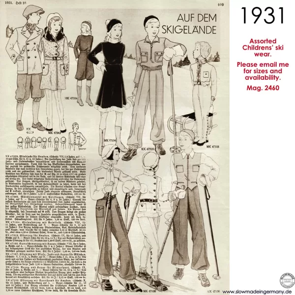 1931 kids wearing ski clothing
