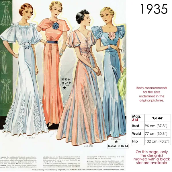 1930s bias cut gowns