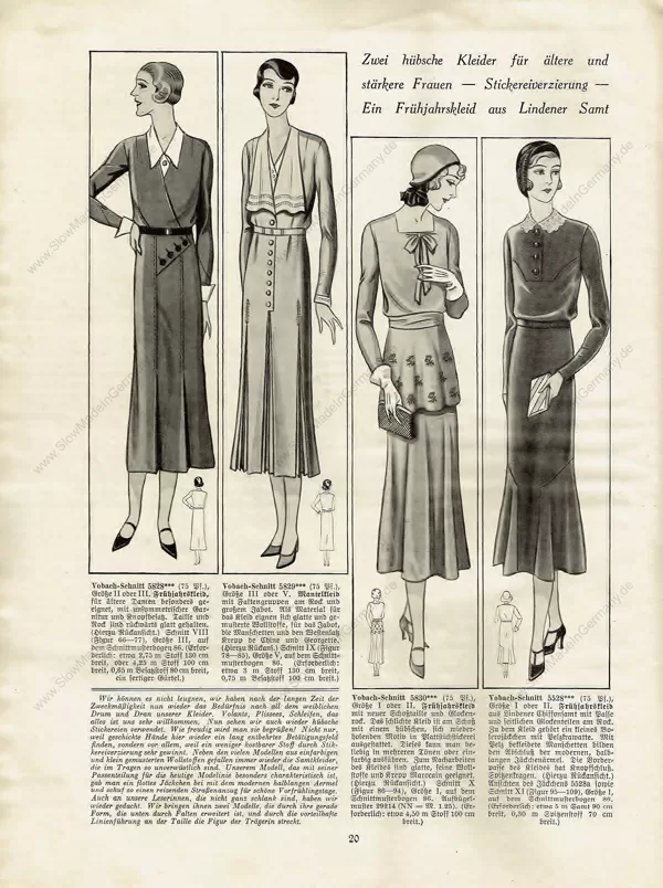 Early 1930s Vintage sewing patterns