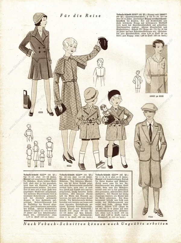Vobachs Frauen Zeitung 2/1931 kids sewing patterns