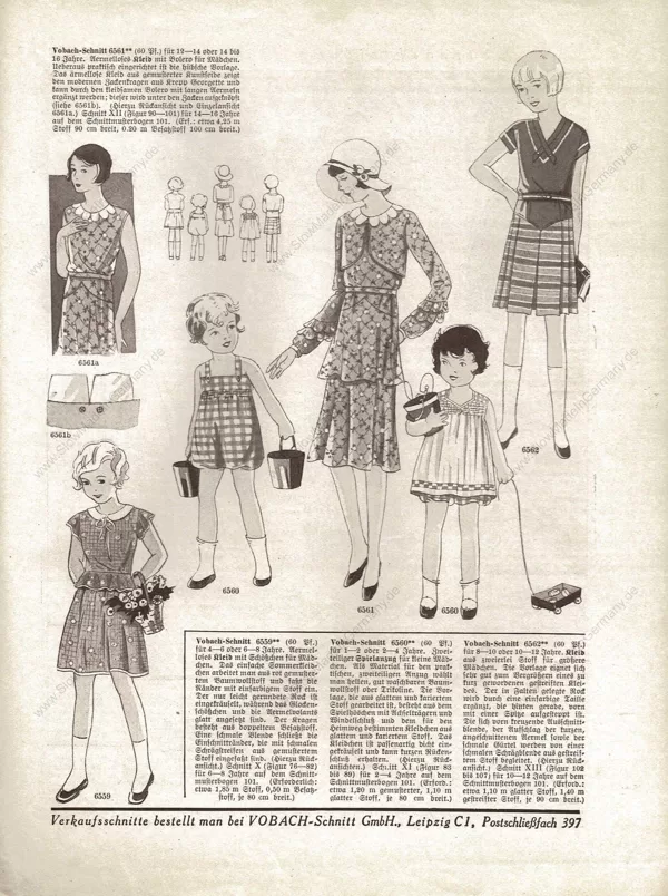Vobachs Frauen Zeitung 2/1931 childrens sewing patterns