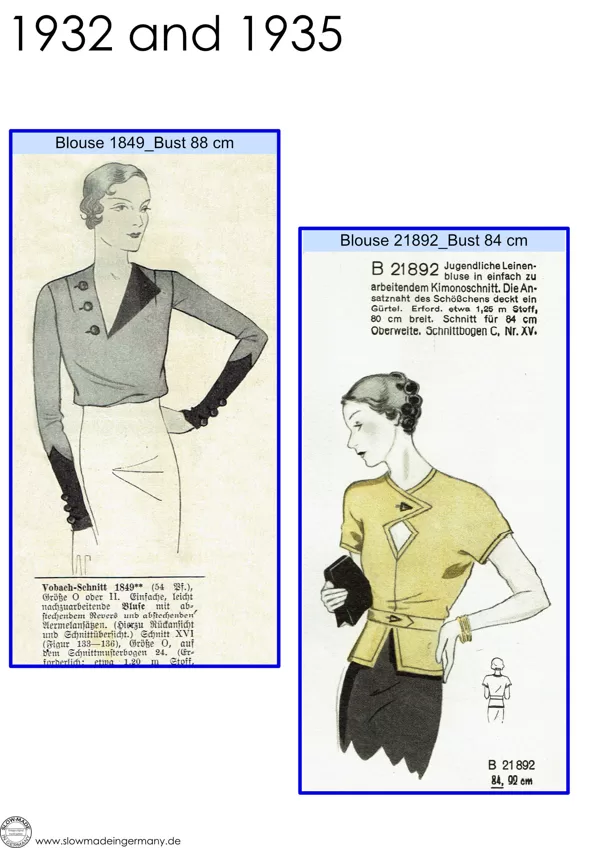 1930s Vintage womens patterns petite sizes
