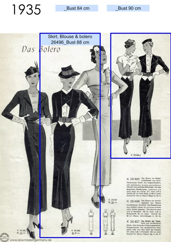 1930s Vintage womens patterns petite sizes