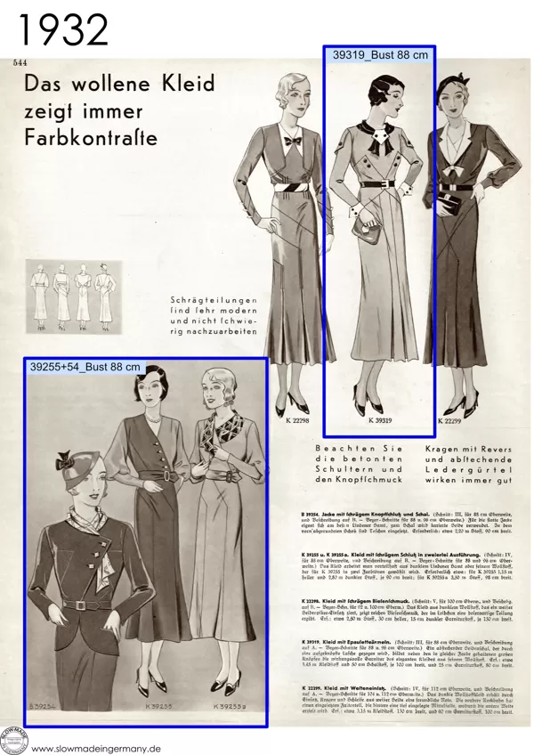 1930s Vintage patterns petite sizes