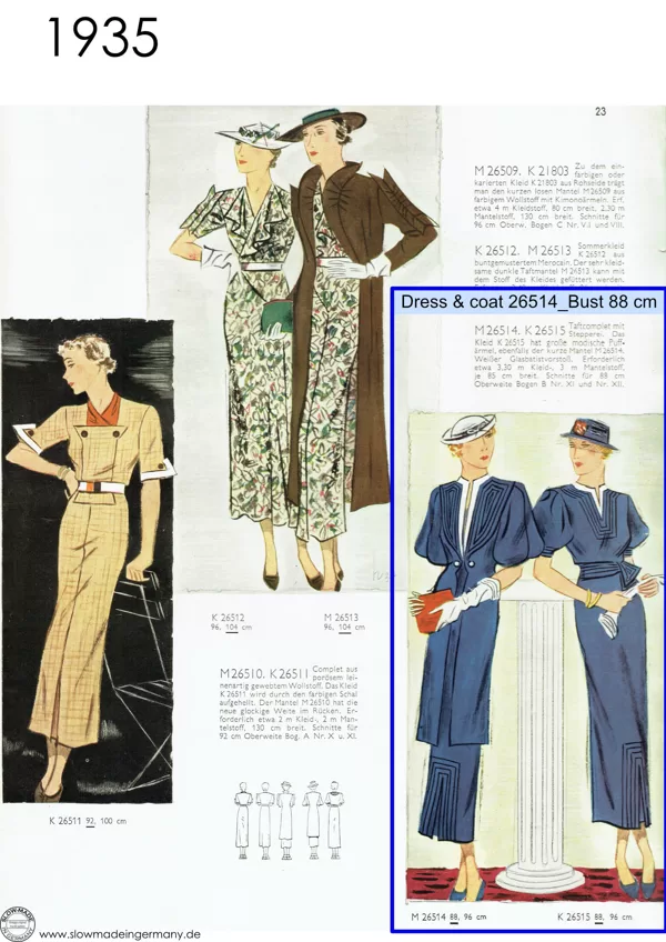 1930s Vintage womens patterns petite sizes