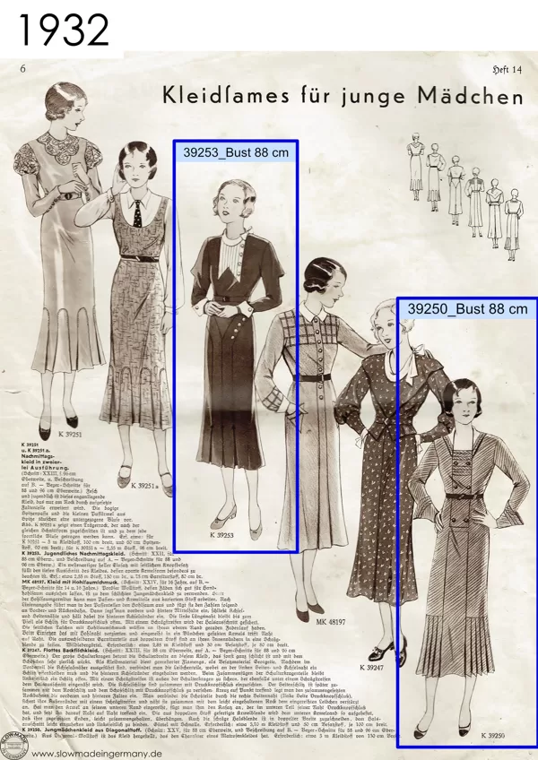 1930s Vintage womens patterns petite sizes