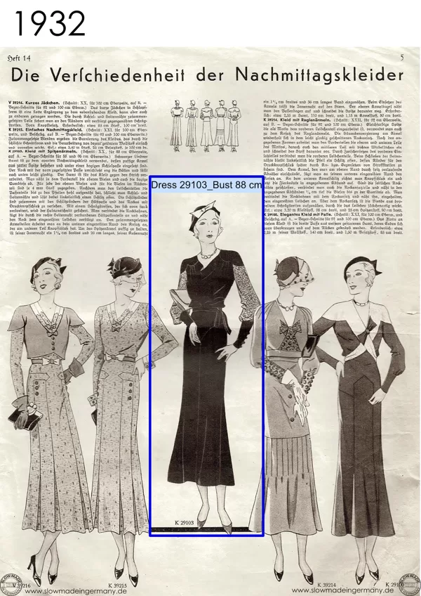 1930s Vintage womens patterns petite sizes