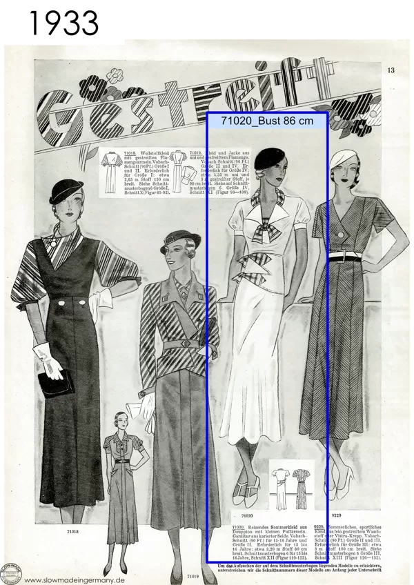 1930s Vintage womens patterns petite sizes