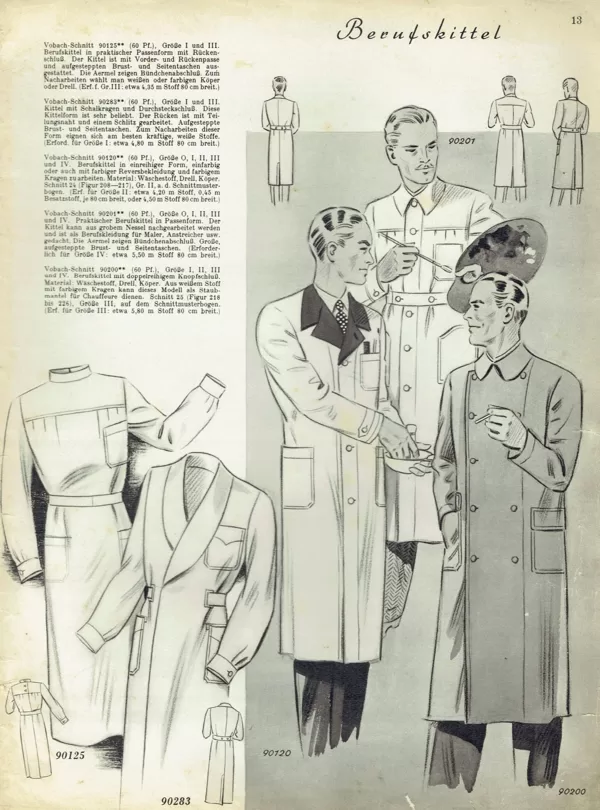 Vintage menswear workwear sewing patterns