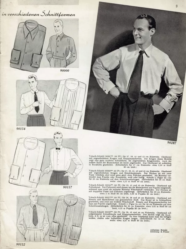1930s menswear shirt sewing patterns
