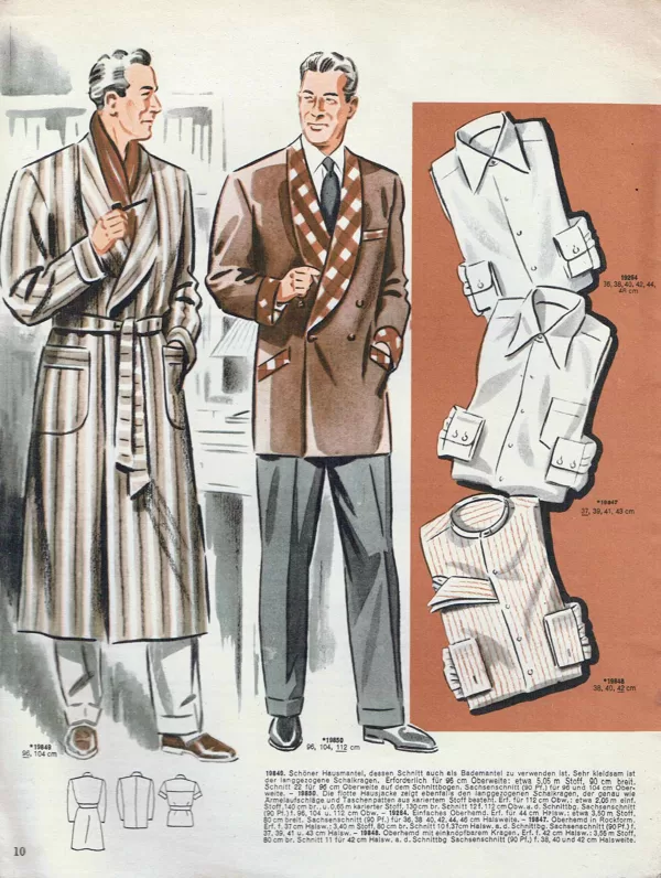 Vintage menswear sewing patterns 1950s