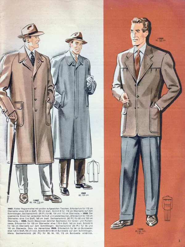 Vintage menswear sewing patterns 1950s