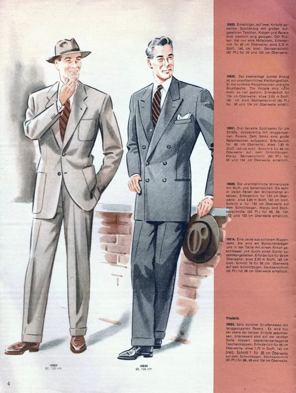 Vintage menswear sewing patterns 1950s