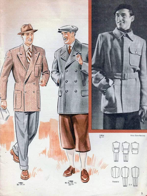 Vintage menswear sewing patterns 1950s