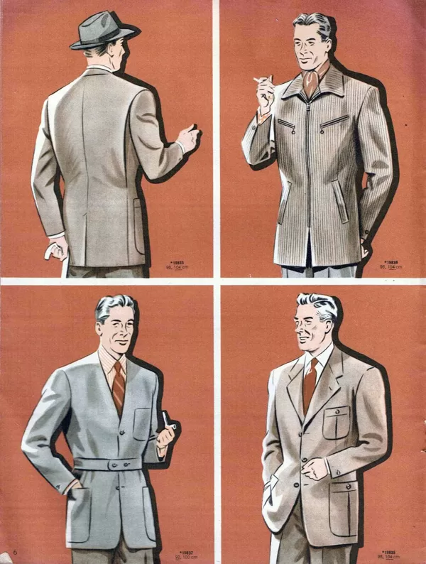 Vintage menswear sewing patterns 1950s