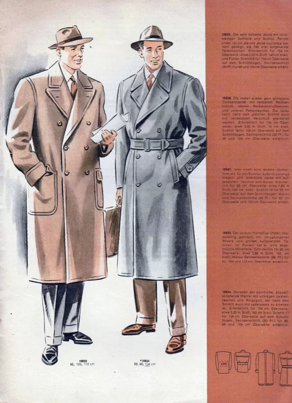 Vintage menswear sewing patterns 1950s