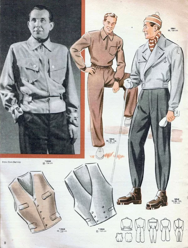 Vintage menswear sewing patterns 1950s