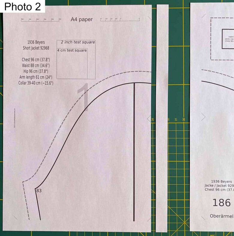 Preparing pages of PDF sewing pattern