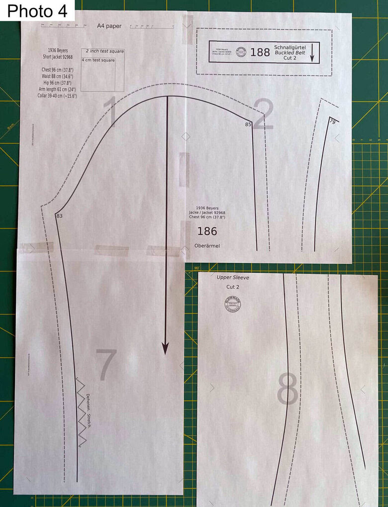 Assembling cut edges of a PDF pattern